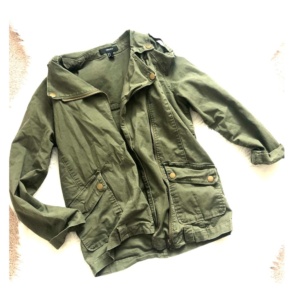 Forever 21 Women’s Military Jacket - Army Green